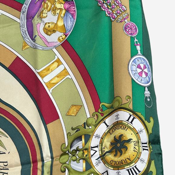Hermes La Ronde des Heures/ Parmi les Fleurs Silk Scarf, Carre 90 - Picture 7 of 15